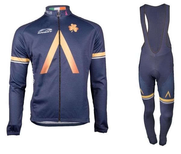 

racing sets 2021 aqua blue pro team winter fleece thermal men's cycling jersey long sleeve bicycle clothing with bib pants ropa ciclism, Black;blue
