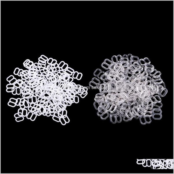

sewing notions tools apparel drop delivery 2021 200pcs 6mm nylon adjustment 8 hook bra slider buckle bikini fasteners gmbgs, Black
