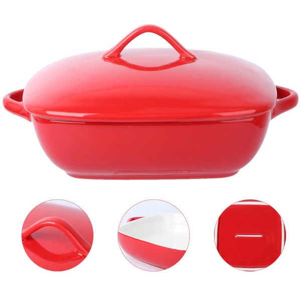 

nordic binaural baking dish square household bowl kitchen with cover bowls