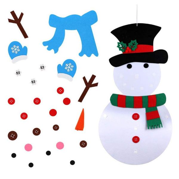 

christmas decorations diy felt tree snowman pendant children year gifts kids toys artificial wall hanging ornaments decoration