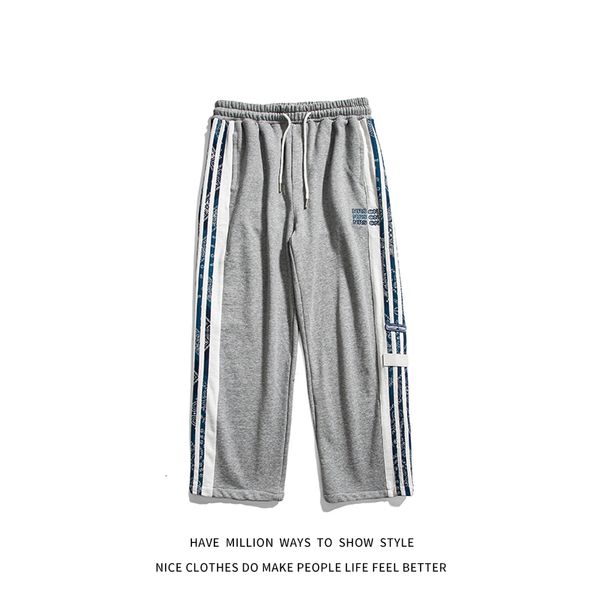 

men's pants and women's straight pants with buttons, boyfriend style autumn spring sweatpants, Black