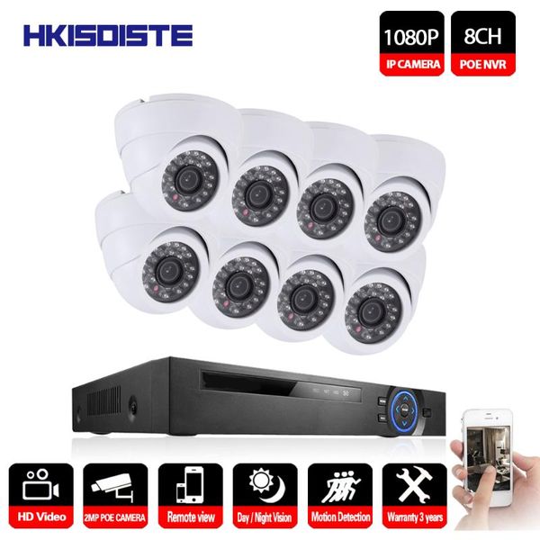 

camera system kit 2mp white dome ip home security video surveillance set 2tb hdd systems cctv