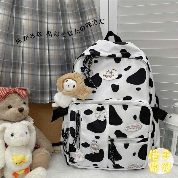

backpack cow print adorable for woman girls waterproof shool bags outdoor travel shopping daypack college shoulder bag