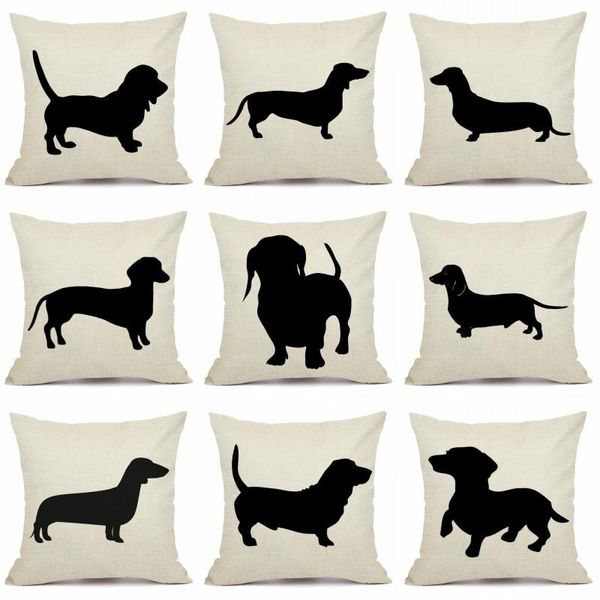 

dachshund pillow case sofa square decorative cover animal cushion 45x45cm ac154 cushion/decorative