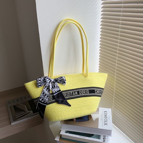 

80% off outlet store june summer straw woven bag beach bow single shoulder women's hand factory online sale, Black;red