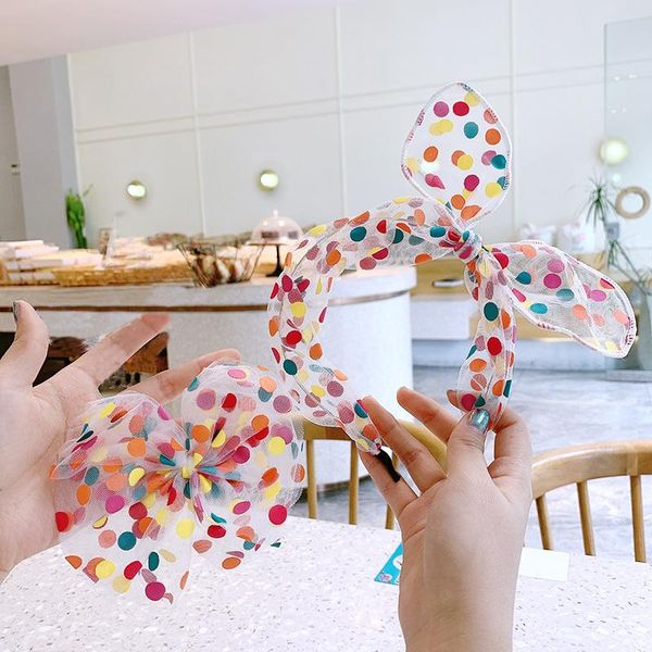 

hair accessories love dd&mm lace color dot headband cute princess mesh hairpin, Slivery;white