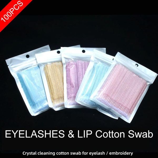 

makeup brushes lvcheryl 100pcs grafted eyelash cleaning removing cotton swab stick embroidery eyebrow bag plastic