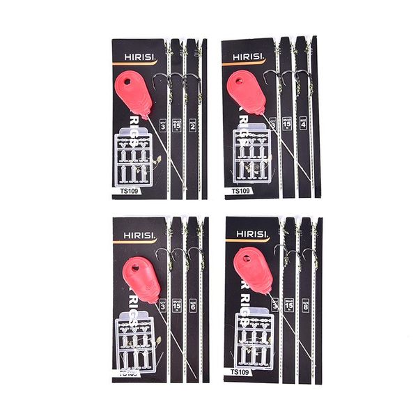 

1set carp fishing hair rigs set ready made with bait needle sers hooks tackle kit 2# 4# 6# 8#
