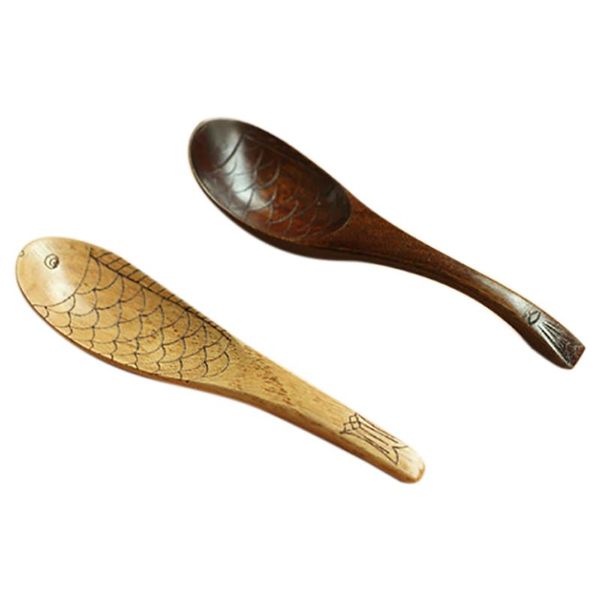 

wooden fish pattern rice spoon kitchen cooking tools utensil scoop paddle spoons