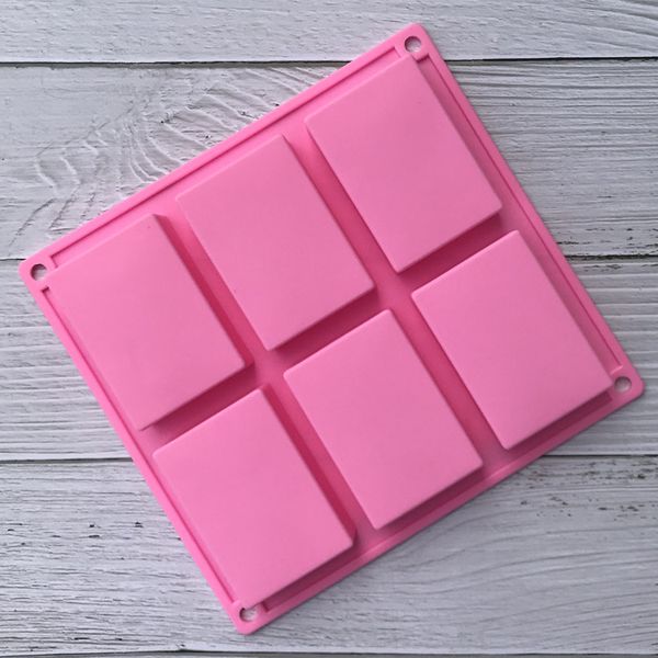 

cake mold 6 holes rectangle baking moulds pink cake molds silicone 1223025