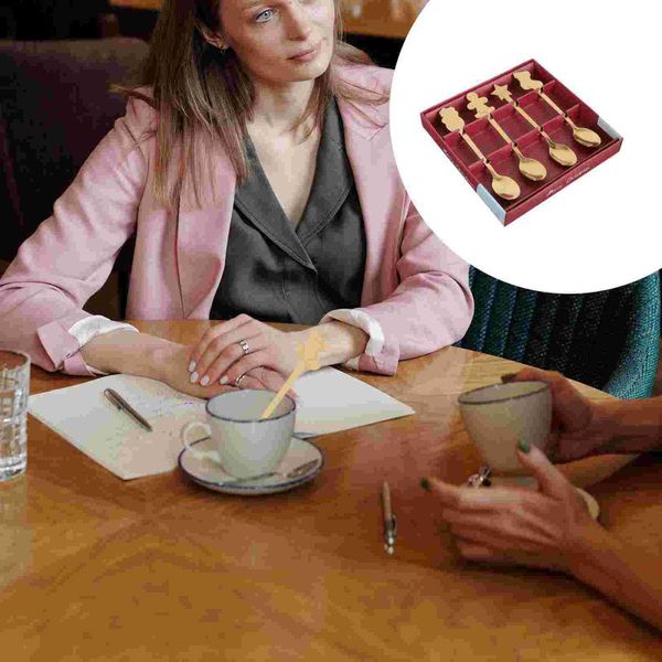 

spoons 1 set decorative dessert xmas elements coffee christmas decor