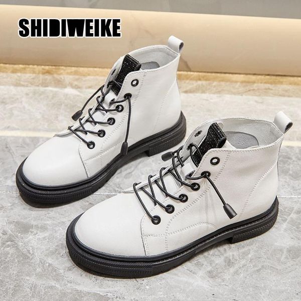 

boots women casual shoes fashion autumn winter comfortable ankle female genuine leather va029, Black