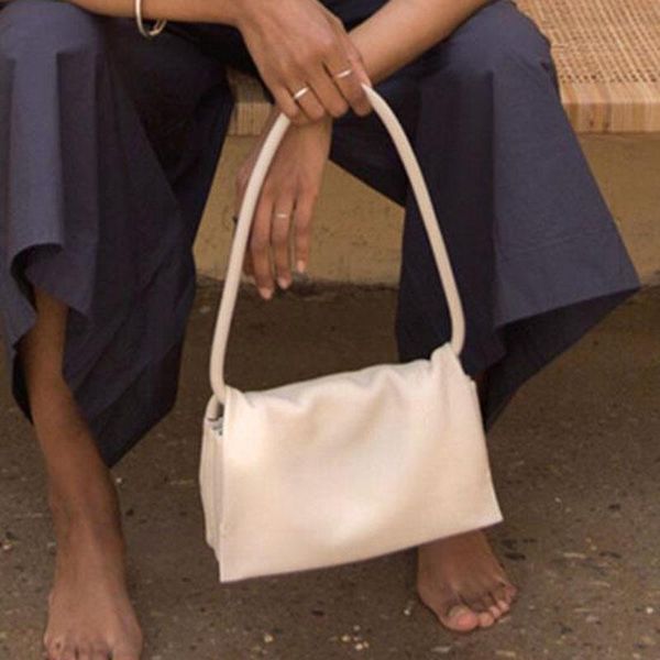 

candy colors designer shoulder bags for women 2021 solid color soft pu leather handbags folds travel casual totes evening