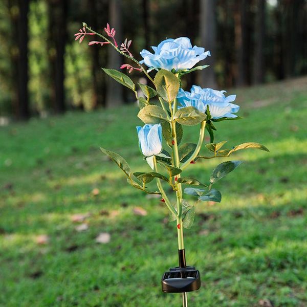 

lawn lamps stake garden patio decorations illumination walkway yard pathway solar light rechargeable flower shape waterproof outdoor