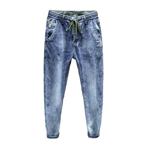 

classic stretch trousers cotton straight loose harlan jeans spring brand clothing men's fashion blue thin