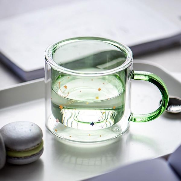 

wine glasses heat resistant glass cups double creative yogurt glazen colorful modern juice vasos de vidrio drinkware de50bl