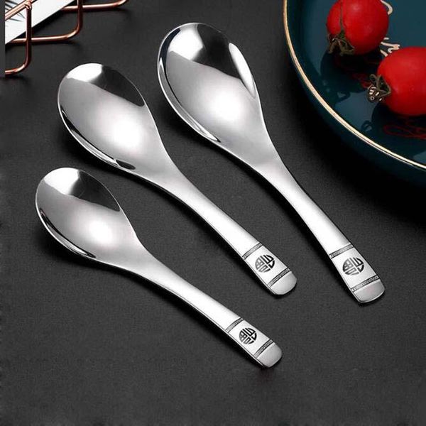 

spoons portable students stainless steel dinner spoon soup bento picnic plating