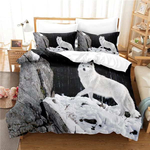 

bedding sets 3d print wolf dekbedovertrek 200x200 duvet cover set cotton home european american style animals bed linens