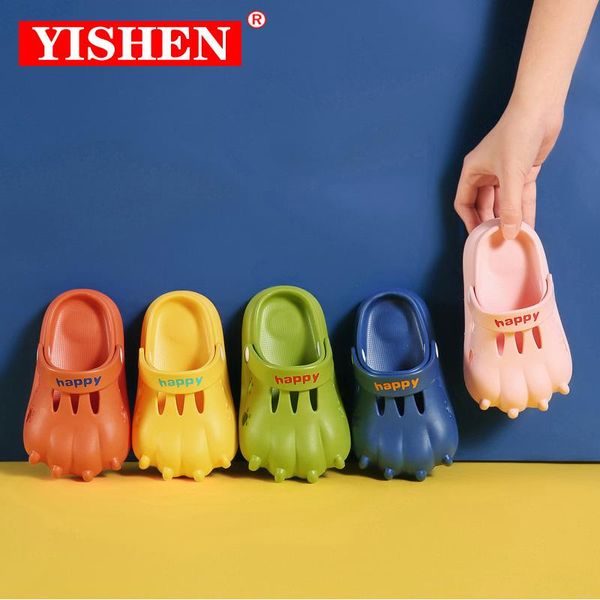 

cartoons slippers for boys girls summer kids beach shoes baby toddler soft indoor monster children sandals slipper, Black;grey