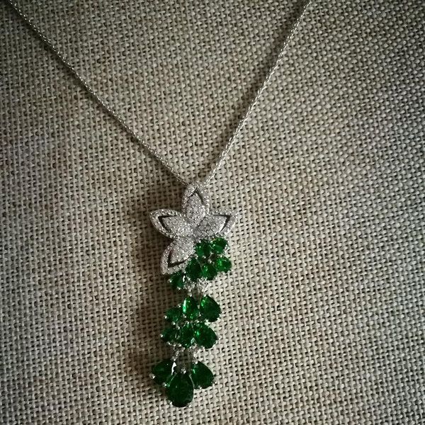 

pendant necklaces green fashion necklace for women, Silver