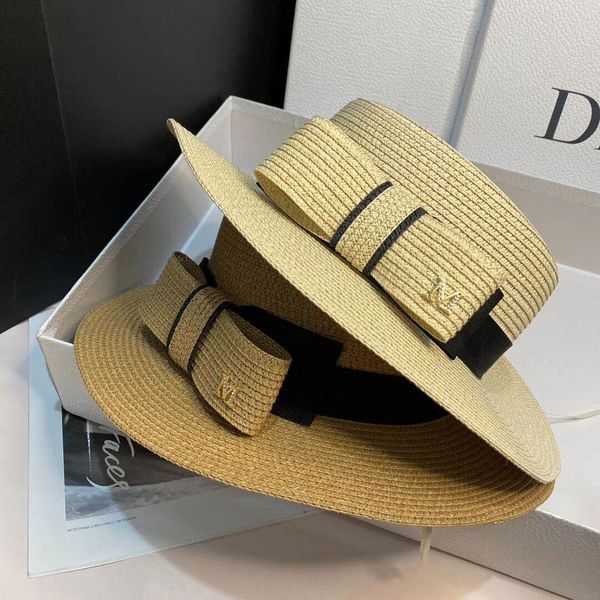 

flat bow straw hat women's outdoor sun hat summer sun hat thailand 2021 new