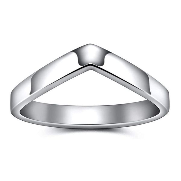 

cluster rings eamti 3 mm stainless steel ring women girls silver chevron wedding thumb declaration, Golden;silver