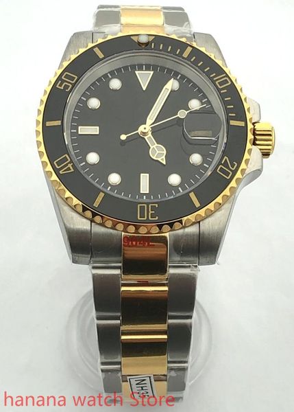 

wristwatches bliger gold coated self winding men wristwatch sapphire crystal nh35 miyota 8215 movement, Slivery;brown