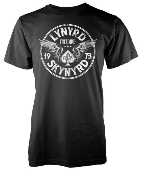 

lynyrd skynyrd t shirt bird 73 wings official licensed black rock merch new, White;black