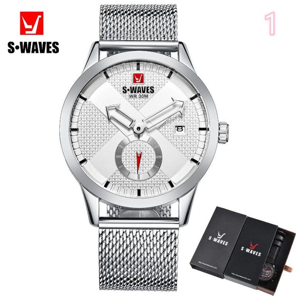

wristwatches quartz watch man with fine mesh steel chain strap and fashionable luxury men's sports, Slivery;brown