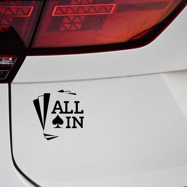 

12.6*12.5cm poker all in game casino decor vinyl car sticker personalized accessories