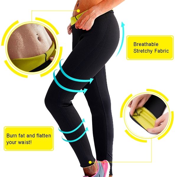 

slimming pants neoprene absorb sweat seemless body sculpting yoga fitness pants, Black;white