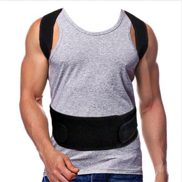 

men's body shapers back support belt posture corrector kid men orthopedic brace shaper corset straightener correction of, Black;brown