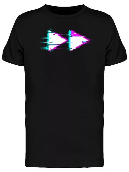 

Graphic Rewind Symbol Glitch Men's Tee -Image by Shutterstock, White;black
