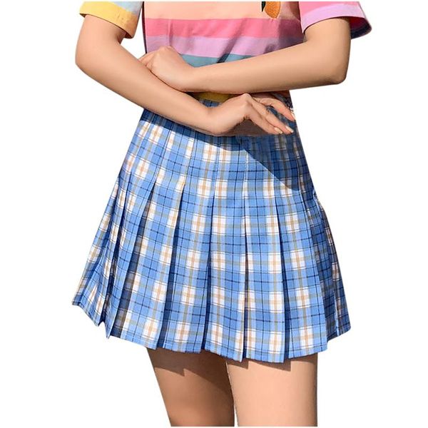 

women fashion high waist pleated slim lattice a-line skirt skirts, Black