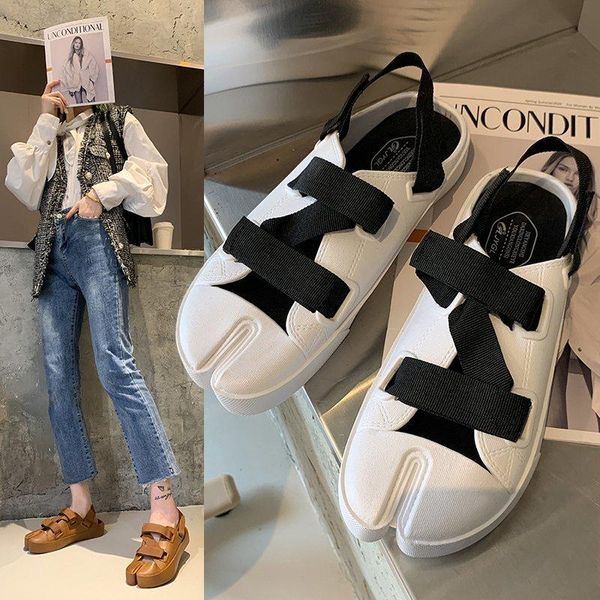

sandals women summer fashion women's 2021 round head comfortable all-match female shoes flat large size, Black