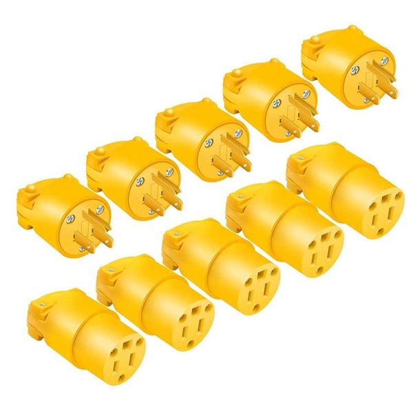 

smart power plugs 12pcs electrical replacement plug & connector set extension cord ends shell 5-15p industrial grade 3-prong us