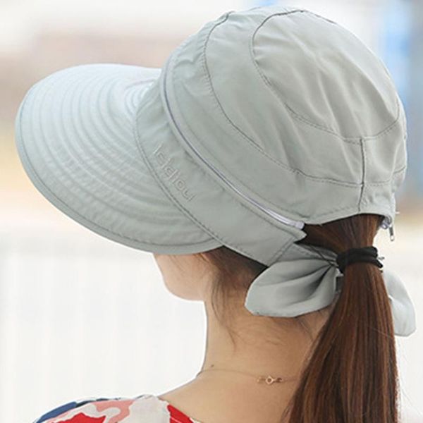 

wide brim hats adjustable ess sunhat visor hat for female girls easy-matching sweat-wicking in polyster material, Blue;gray