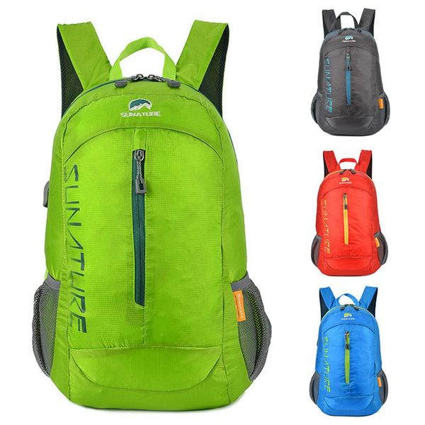 

sunature outdoor mountaineering folding pack sports leisure waterproof backpacks men and women travel shoulder fishing hooks