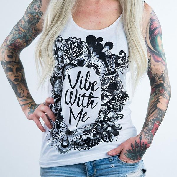 

women's tanks & camis 2021 summer women tank digital letter printing loose casual comfort 1, White