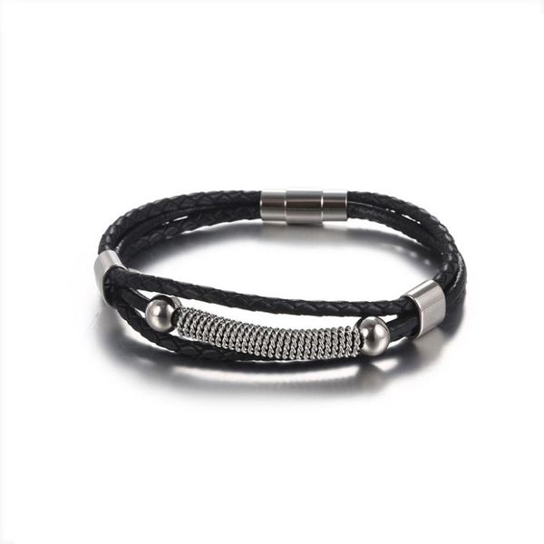 

charm bracelets 2021 latest 3 laps leather bracelet handmade beaded accessories jewelry fashion fans gift, Golden;silver