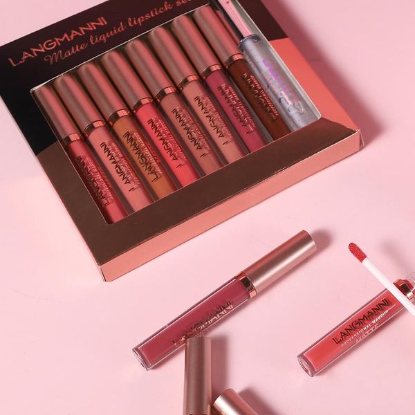 

lip gloss 4pcs/9pcs velvet matte glaze set waterproof long-lasting non-fading liquid lipstick makeup gift cosmetic tslm1