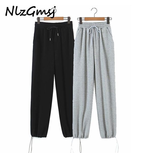 

pant women fashion casual harem pants solid loose elastic waist sportwears indie 90s style vintage 210628, Black;white