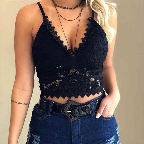 

fashion mesh lace crop womens camis vest push up bralet corset bustier bra v-neck camisole plus size tank, White