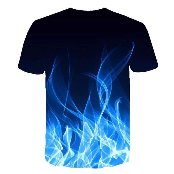 

men's t-shirts 3d blue red flaming tshirt men women t shirt t-shirt black tee casual streatwear short sleeve shirts asian size s-6xl, White;black