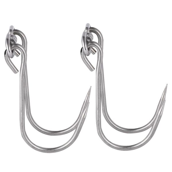 

2pcs swiveling hook heavy duty stainless steel butcher hooks hanging & rails
