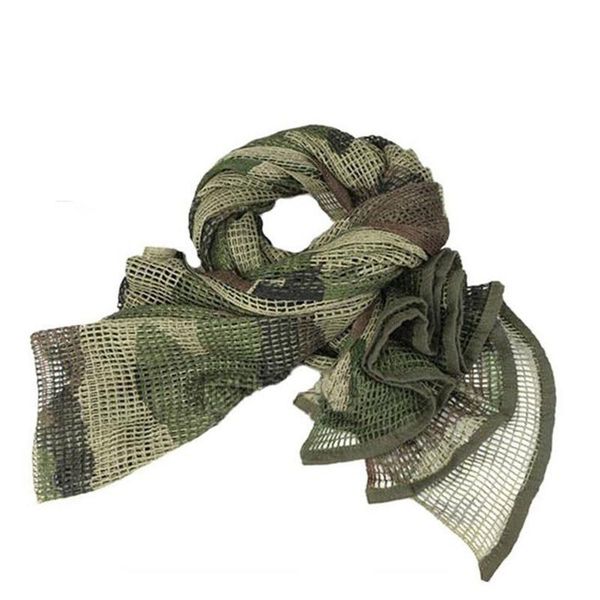 

cycling caps & masks 190*90cm cotton military camouflage tactical mesh scarf sniper face veil hunting camping multi purpose hiking scarves, Black