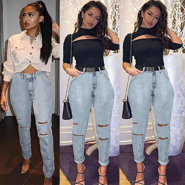 

women's jeans mom blue womens denim pants plus size high waist boyfriend for women harem street