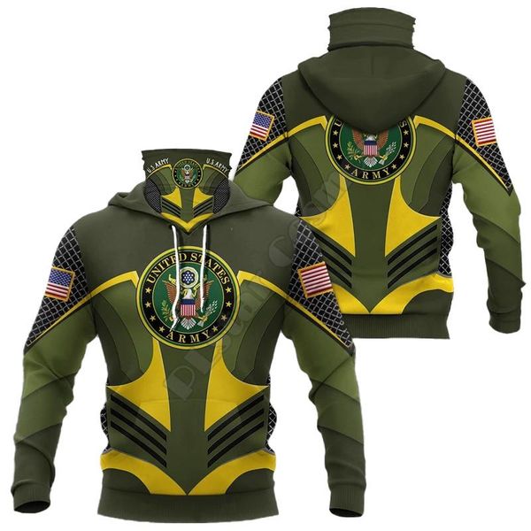 

men's hoodies & sweatshirts u.s army 3d printed fashion sweatshirt women men casual pullover hoodie mask warm cosplay costumes, Black