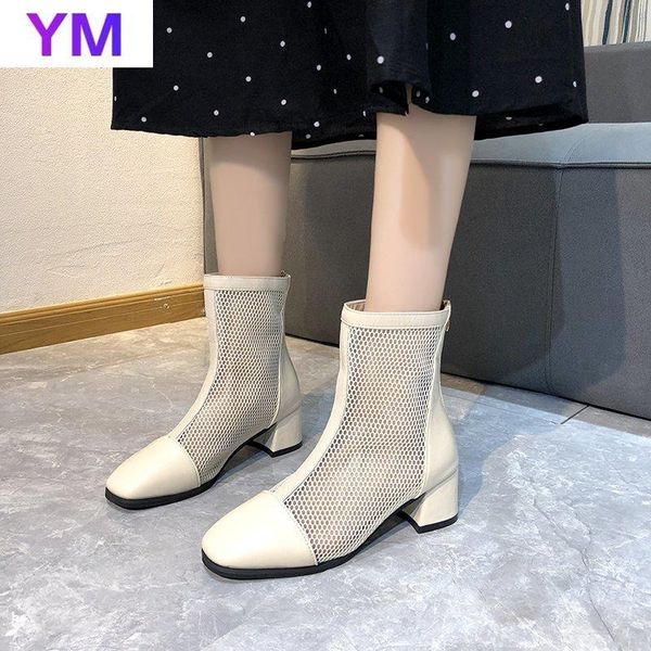 

women high heels round toe mesh ankle strap hollow out sandals zipper pumps zapatos de mujer plataforma 35-43 fashion dress shoes, Black
