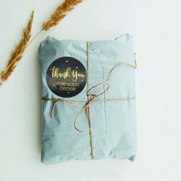 

gift wrap 500pcs thank you for your order stickers gold foil seal label wedding decoration d0ac